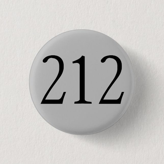 Area Code 212 (NY City) Button (Front)