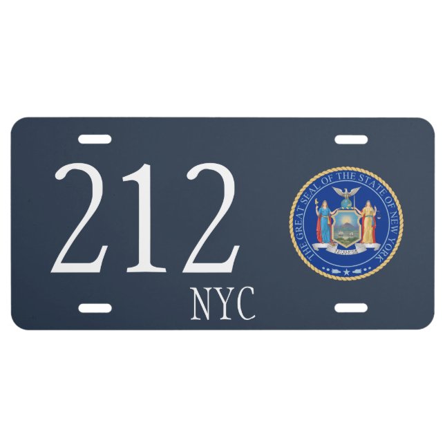 Area Code 212 (NYC) License Plate (Front)