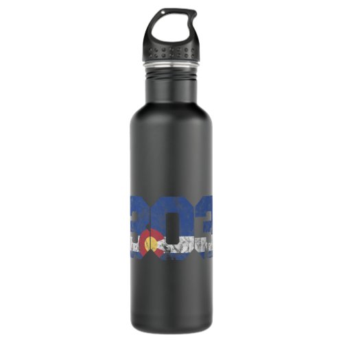 Area Code 303 Shirt Colorado Stainless Steel Water Bottle