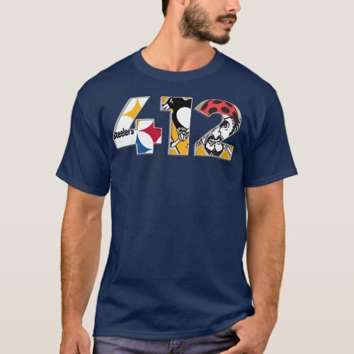 Area Code 412 Sports Teams for Pittsburgh T_Shirt