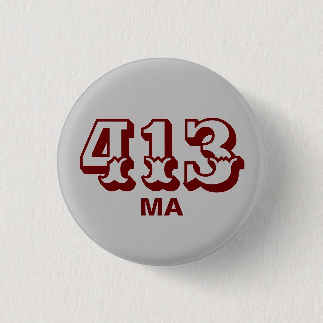 Area Code 413 Button (Front)