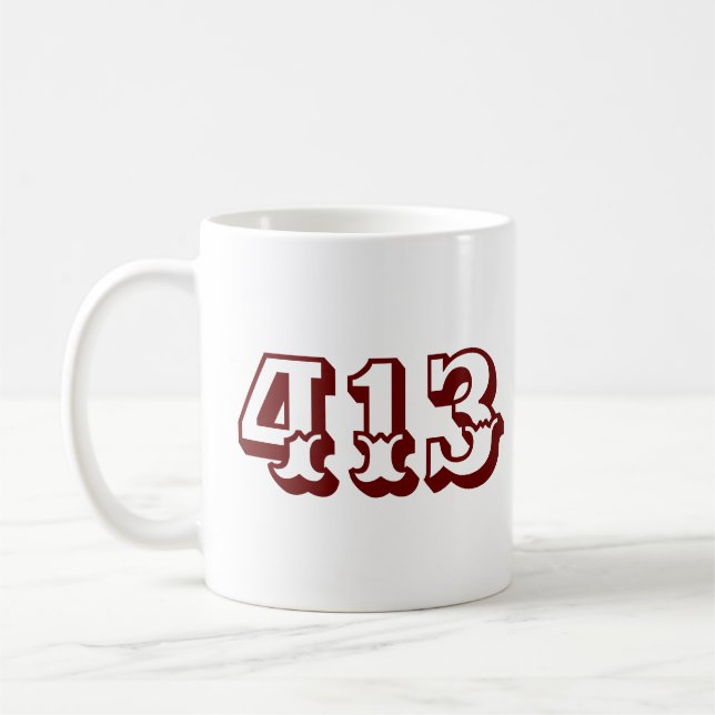 Area Code 413 Coffee Mug (Left)