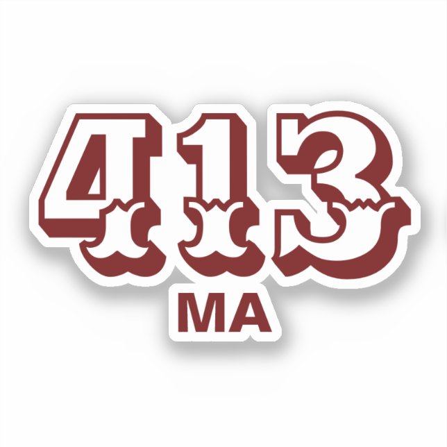 Area Code 413 Sticker (Front)