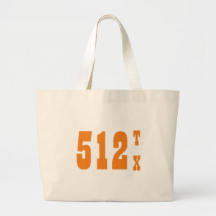 Area Code 512 (Austin, TX) Large Tote Bag