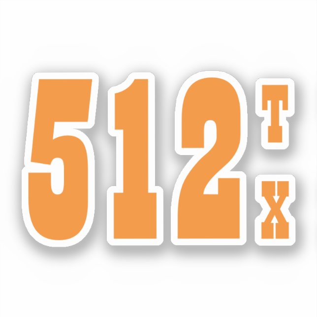 Area Code 512 (Austin, TX) Sticker (Front)