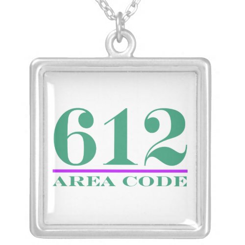 Area Code 612 Silver Plated Necklace