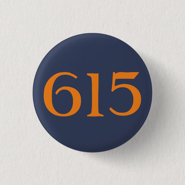 Area Code 615 (Nashville) Button (Front)