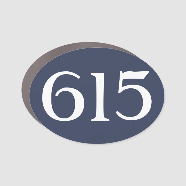 Area Code 615 (Nashville) Car Magnet (Front)