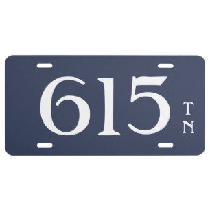 Area Code 615 (Nashville) License Plate