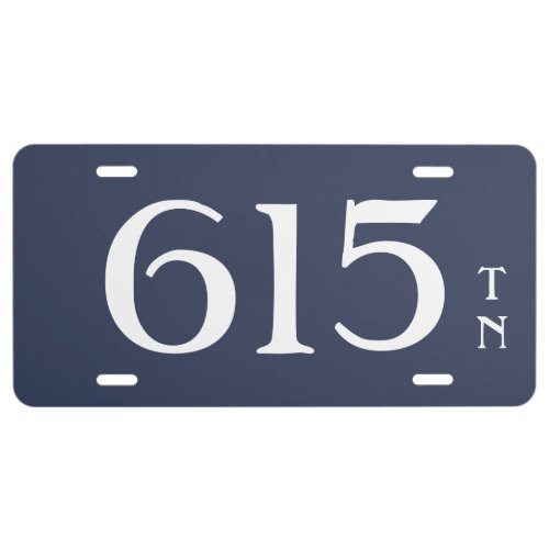 Area Code 615 Nashville License Plate