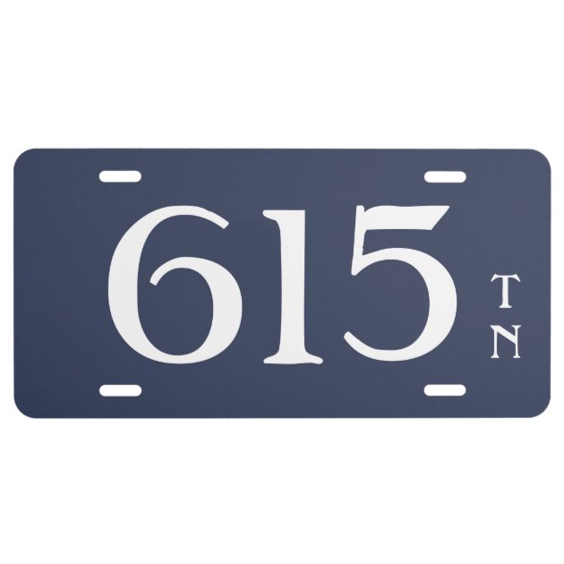 Area Code 615 (Nashville) License Plate | Zazzle
