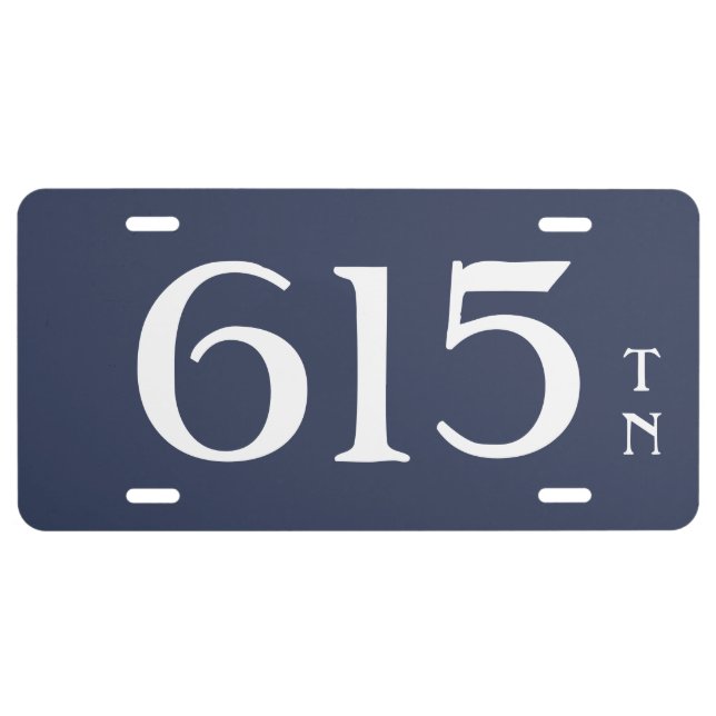 Area Code 615 (Nashville) License Plate (Front)