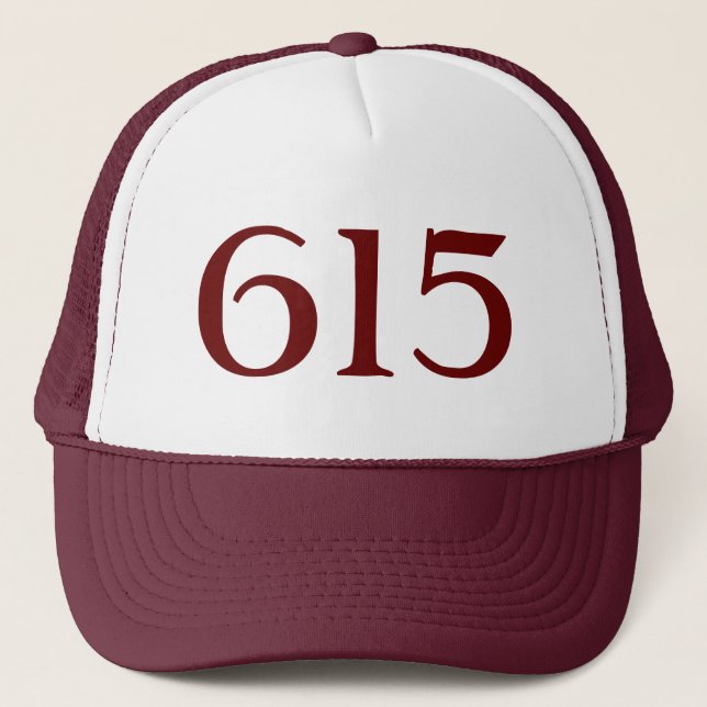 Area Code 615 (Nashville) Trucker Hat (Front)