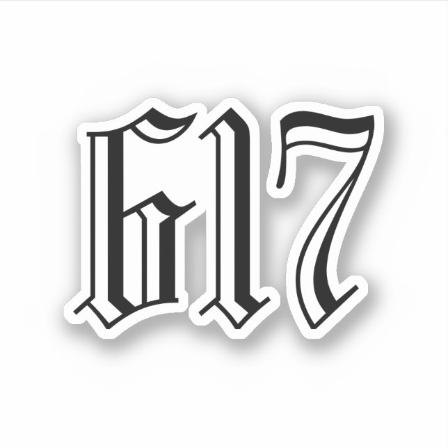 Area Code 617 (Boston) Sticker (Front)