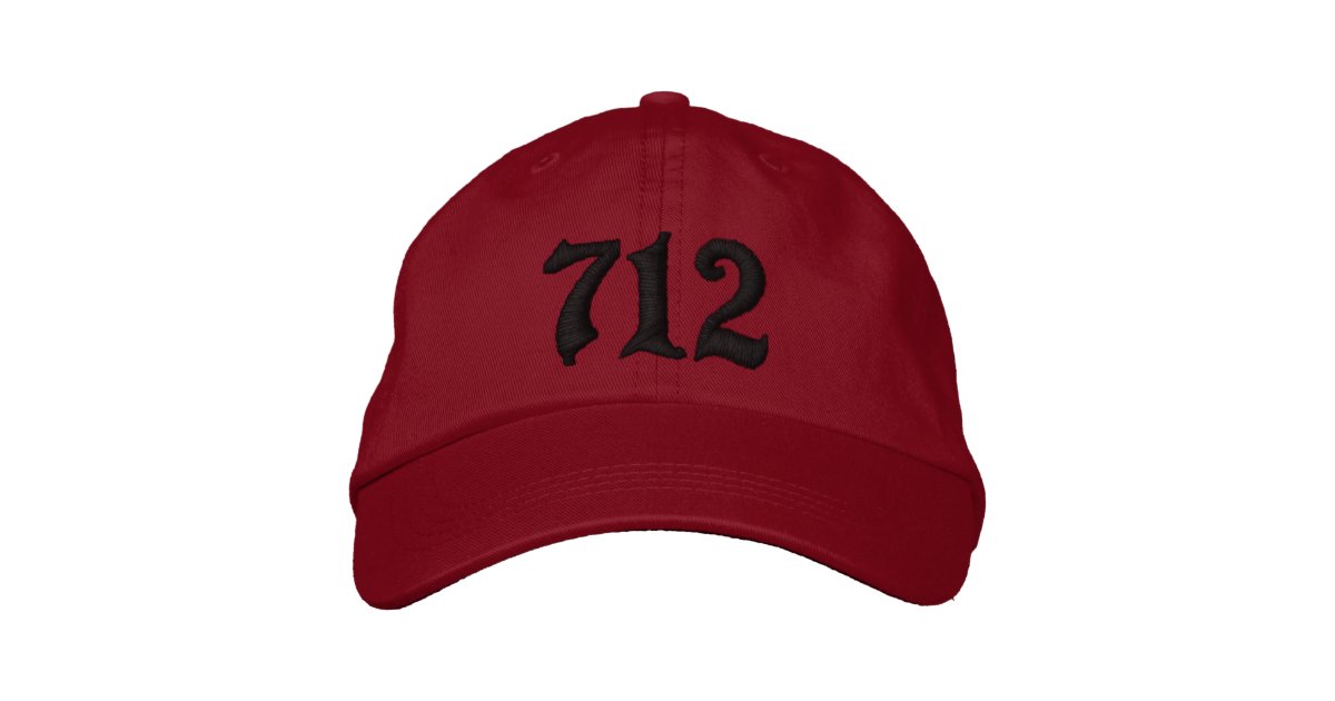 Area Code 712 Sioux City Iowa Embroidered Baseball Cap Zazzle Com