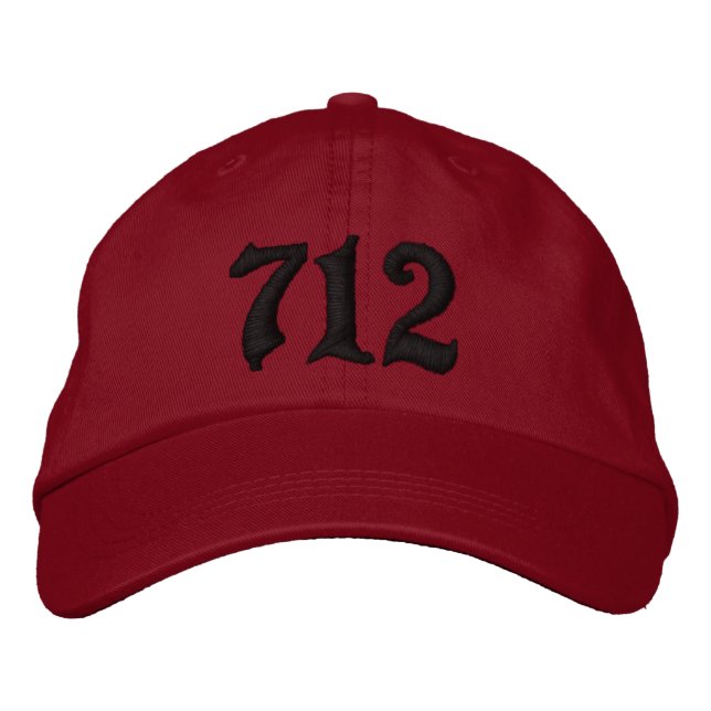 Area Code 712 , Sioux City, IOWA Embroidered Baseball Cap (Front)