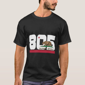 Area Code 805 Slo Santa Barbara California Flag Ca T-Shirt