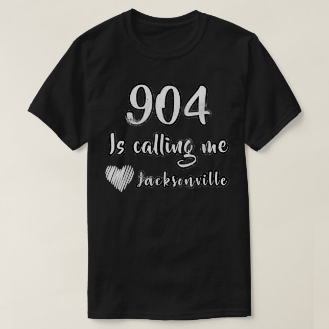Area Code 904 Love Jacksonville Florida Vacation H T-Shirt (Design Front)
