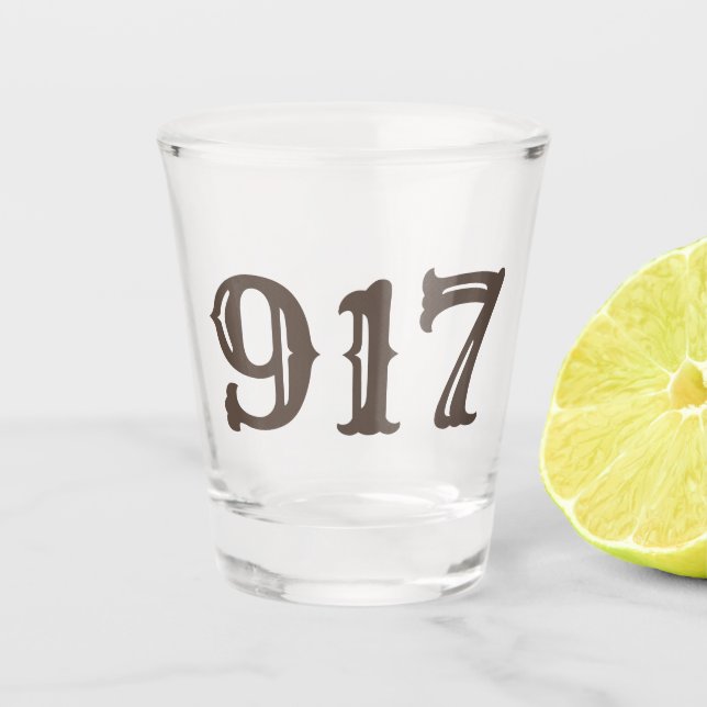 Area Code 917 (New York City) Shot Glass (Front)