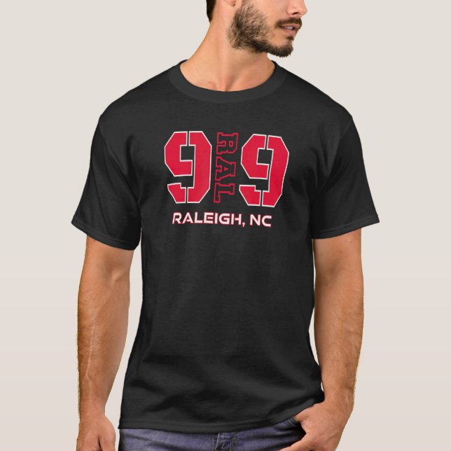 Area Code 919 Raleigh North Carolina   NC GPS Coor T-Shirt (Front)