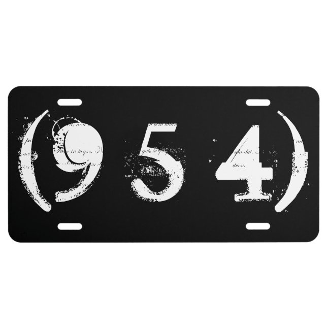 Area Code 954 pride License Plate (Front)
