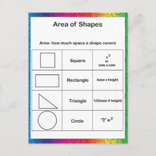 Area of Shapes Rainbow Postcard