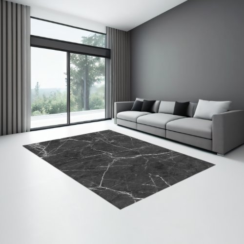 Area Rug Black Marble Rug