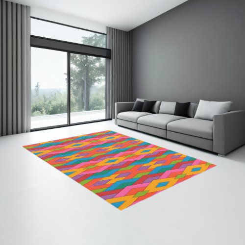 Area Rug Gorgeous Colorful Triangles Rug