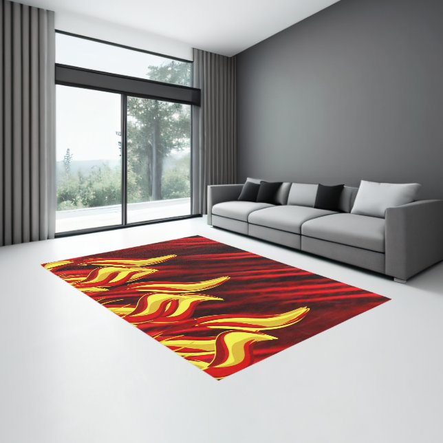 Area Rug, Gorgeous Red Fire  Rug (Insitu (Indoor 3))