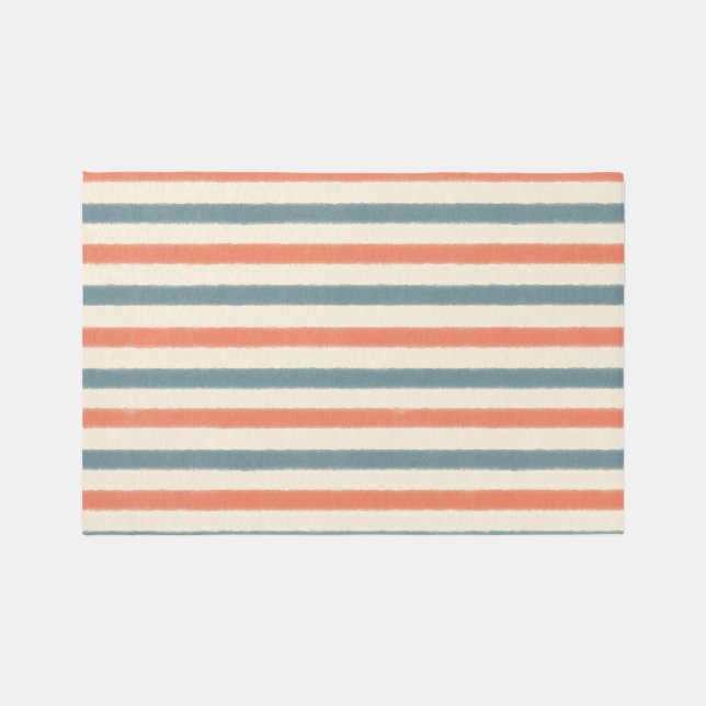 Area Rug – Hand-Painted Vertical Stripe (Front)