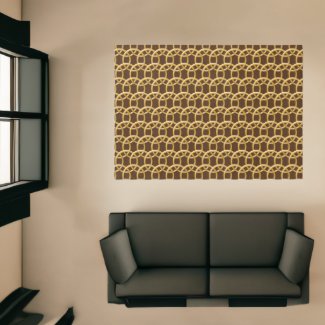 Area Rug - Interlocking Golden Yellow Rings