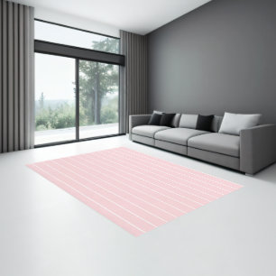 Area Rug, Pink & White Stripe Rug