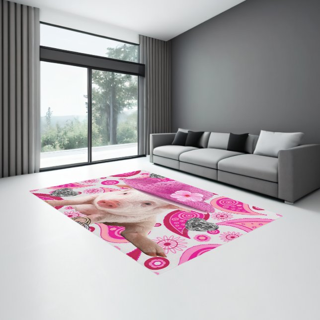 Area Rug, Pretty in Piggy  Rug (Insitu (Indoor 3))