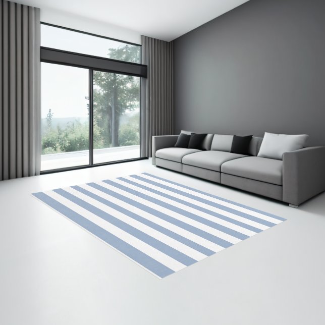 Area Rug, Simplicity Blue & White Stripe Rug (Insitu (Indoor 3))