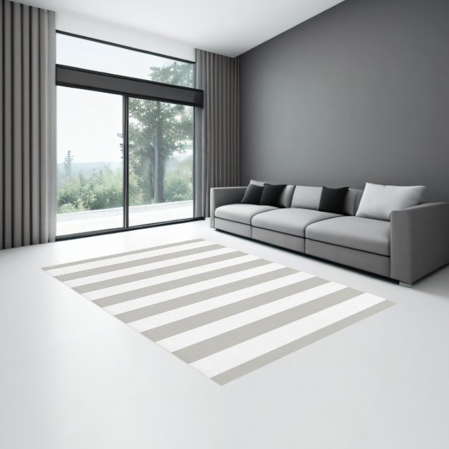 Area Rug, Simplicity Gray & White Stripe Rug (Insitu (Indoor 3))