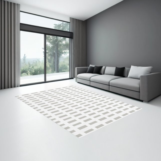 Area Rug, Simplicity Gray & White Stripe Square Rug (Insitu (Indoor 3))