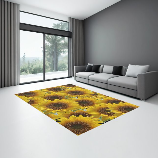 Area Rug, Yellow Sunflowers  Rug (Insitu (Indoor 3))