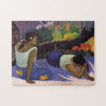 Arearea no Varua Ino - Paul Gauguin Jigsaw Puzzle<br><div class="desc">'Arearea no Varua Ino',  c. 1894 by Paul Gauguin. Gauguin was a leading Post-Impressionist painter. Born in Paris,  France,  he sailed to the South Seas in 1891. His depictions of life in Tahiti and other parts of Polynesia are famous throughout the world.</div>