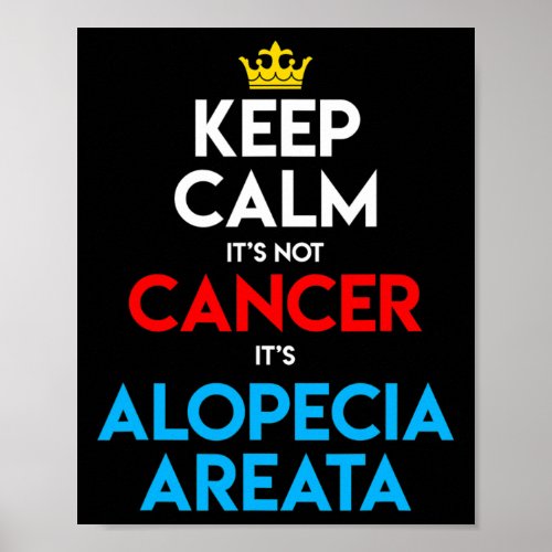 Areata Awareness Hair Loss Bald Head Keep Calm  Poster