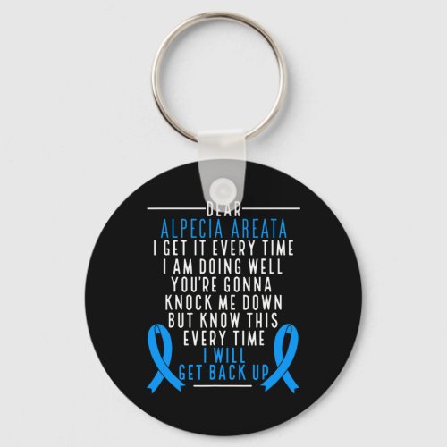 Areata Awareness I Will Get Back Up Hair Loss  Keychain