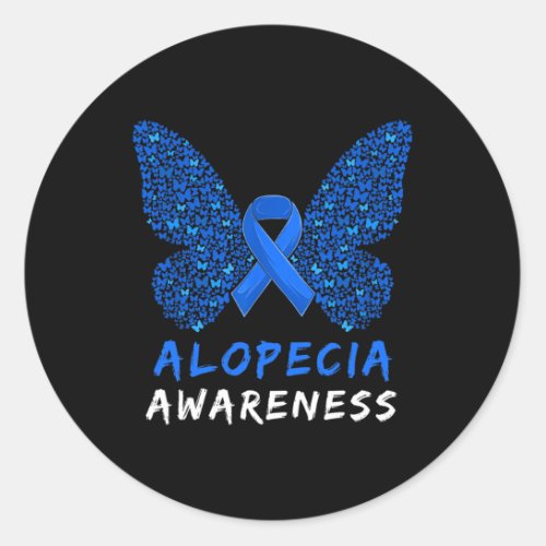 Areata Awareness Month Blue Ribbon  Classic Round Sticker