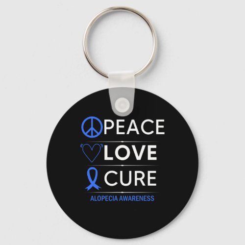 Areata Awareness Peace Love Cure Hair Loss Baldnes Keychain