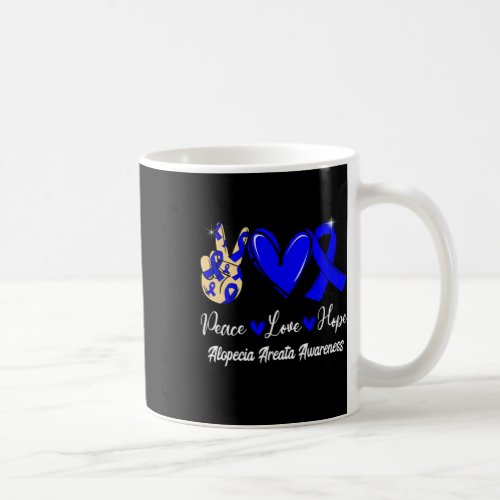 Areata Awareness Peace Love Hope Blue Ribbon  Coffee Mug