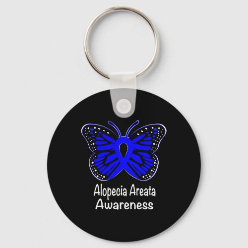 Areata Awareness Warrior Support Blue Ribbon  Keychain