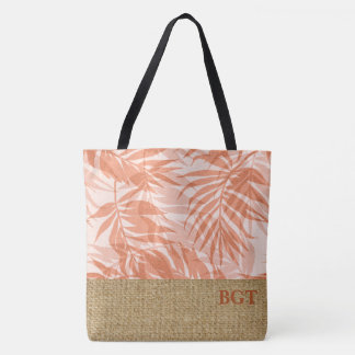 Areca Palms Hawaiian Tropical Grass Cloth Tote Bag