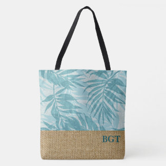 Areca Palms Hawaiian Tropical Grass Cloth Tote Bag