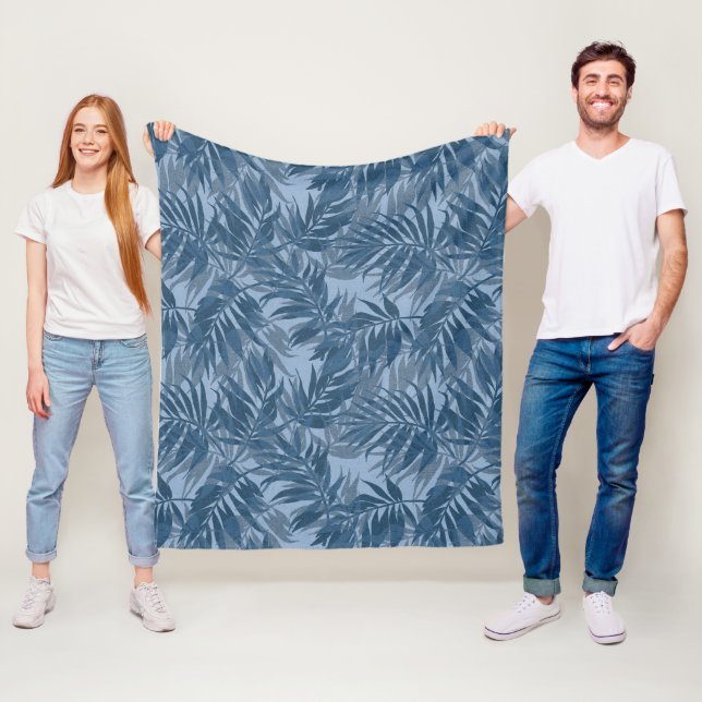 Areca Palms Hawaiian Tropical Vintage Fleece Blanket (In Situ)