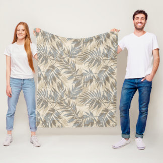 Areca Palms Hawaiian Tropical Vintage Fleece Blanket