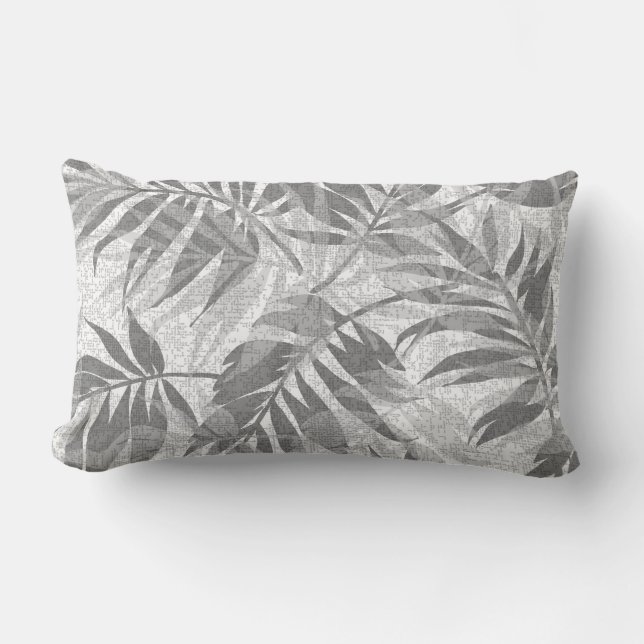 Areca Palms Hawaiian Tropical Vintage Lumbar Pillow (Front)