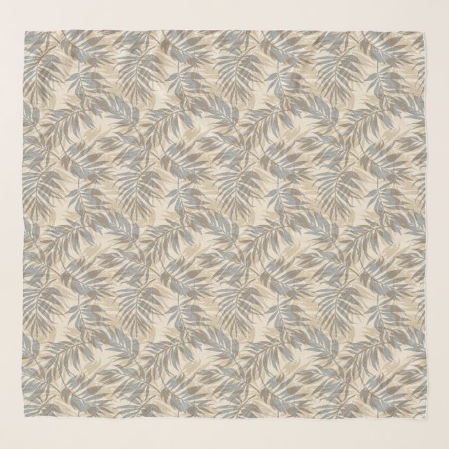 Areca Palms Hawaiian Tropical Vintage Neutral Scarf (Front)